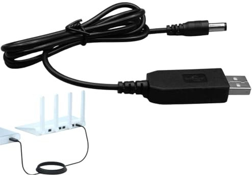 USB 5 V a 9 V/12 V Boost Cable Suitable, 5 V a 12 V Voltaje Cable, USB Step Up Adapter, DC Jack Voltaje Step-Up Cable, Portátil USB DC Converter, USB To DC Convertir Cable, 9 V USB Power Adapter, Step