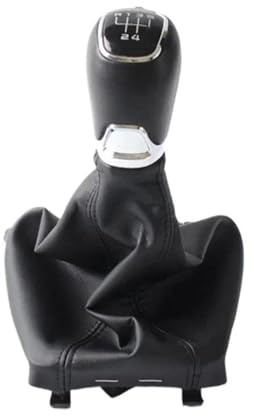 WEFOLCC Pomo De Palanca De Cambios De 5 Y 6 Velocidades En Cuero Sintético para S&Koda para Octavia A7 Mk3 2014 2015 2016 2017(Leather,5 Speed)