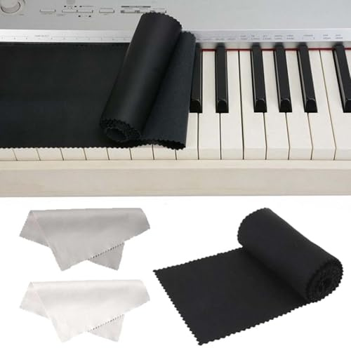 GHPKOTW Tastiera Pianoforte Parapolvere, Copritastiera Panno, Copertura Cover per 88 Tastiera Protettivo Dirt-proof, Con 2 Panni per Pulizia