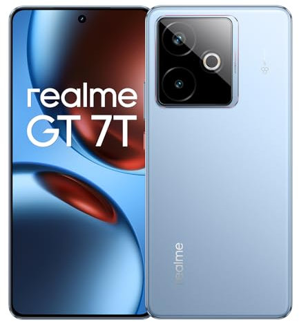 realme GT7T 5G Smartphone 12+256GB, Cámara IMX896 Flagship, Chipset MTK8400-MAX Flagship, Pantalla Pro-Esports 6.78'' 120Hz, Batería Titan 7000mAh, Ultra Charge 120W, IP69, GT Boost, Android 15-Azul
