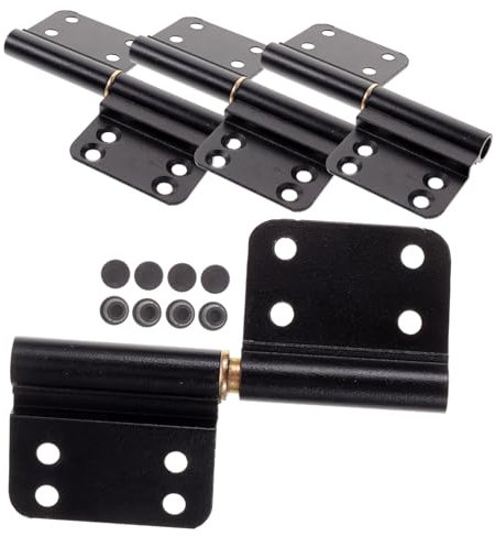 HOMOCONO 4Stücke Aluminiumlegierung Türscharniere Scharniere für Badezimmer Innentüren Abnehmbare Schwarz Scharniere für Links Rechtsoffnung Einfache Installation