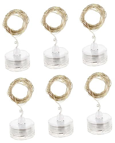 JECOMPRIS Guirlande Lumineuse Submersible 6pcs Lampe De Plongée LED en Fil De Étanche 20 LED Lampe à Piles Bouton Décoration D'aquarium Fête Éclairage Flexible Et Décoratif