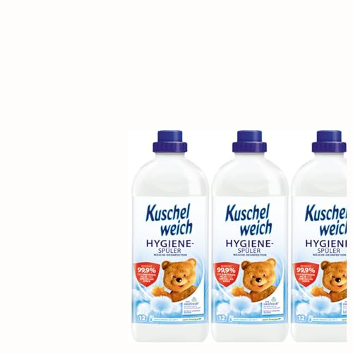 4tlg. Pflege-Set: 3x1000ml Kuschelweich Hygiene-Spüler Wäsche-Desinfektion 36WL + STUDIO.MUNET Cotton Bag Blau