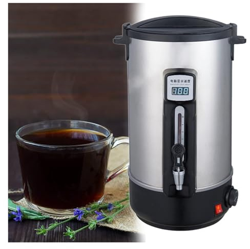Caffettiera Professionale 200 Tazze - Bollitore Elettrico da 30L per Caffè, Acciaio Inox - 2500W, Controllo Temperatura Digitale - Per Bar, Ristoranti, Uffici