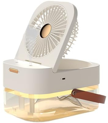 LIXSAZSE Ventola di raffreddamento portatile con grande serbatoio dell'acqua per un raffreddamento di lunga durata ABS con batteria Ventilatore portatile Umidificatore Piccolo ventilatore