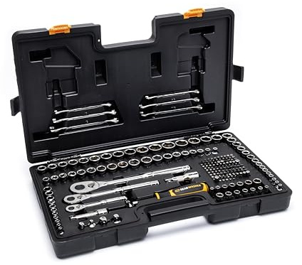 GEARWRENCH 202 Piece SAE/Metric Mechanics Tool Set 1/4, 3/8, & 1/2 Drives | GW72MLCBMTS