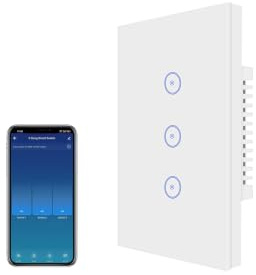 Interruttore luce intelligente, interruttore luce WiFi, 3 marce (Bianco)