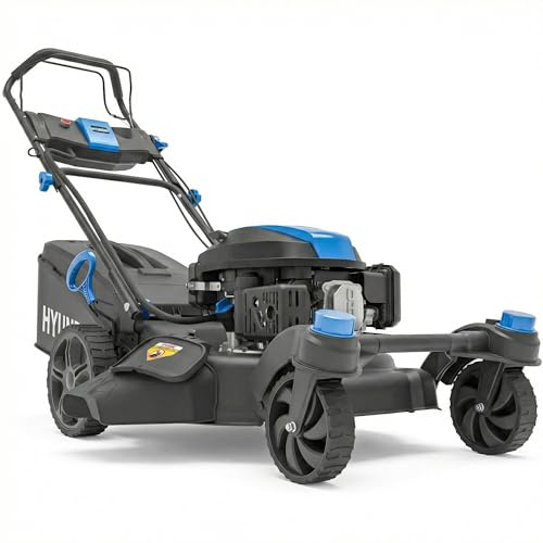 Hyundai Tondeuse à Gazon Thermique Autotractée Noire 51 cm, Démarrage Électrique, Moteur 196 cm3 5,5 CV, Bac 60 L, 4-en-1, Garantie 3 Ans - HYM20200SPEZX-EU