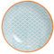 Nicola Spring Patterned Porcelain Pasta Bowls - Blue/Orange Print Design - Box Of 6