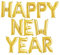 ballonfritz® Luftballon HAPPY NEW YEAR -Schriftzug in GOLD - XXL Folienballon als Silvester Deko, Begrüßung, Neujahr Party Geschenk, Fotorequisite oder Empfang-Überraschung