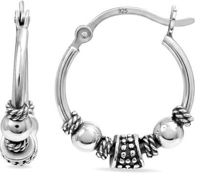 LeCalla gioielli in argento sterling SMALL orecchini a cerchio reversibili Huggie per donne e ragazze