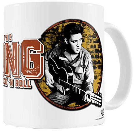 Elvis Presley Becher König von Rock N Roll Logo Kaffee Offizielle White Boxed One Size