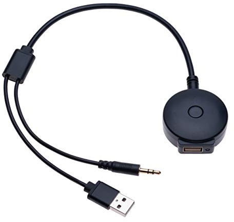 Universelles Bluetooth-Audiokabel für das Auto | USB / 3,5 mm AUX Music Interface Adapter Kompatibel mit BMW Serie 1, 2, 3, 5, 6, 7, X1 X3 X4 X5 X5 X6 E46 und Mini Cooper R55 R56 R57