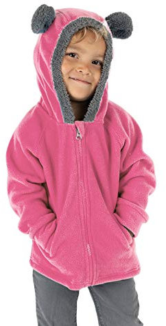 Cuddle Club Giacca/Felpa Bimbo e Neonato in Pile - 0-5 Anni– Vestiti Neonato Maschio e Femmina – Felpa Neonato/Bimbo con Zip – BearFleeceJacketPink3T