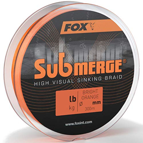 Fox Submerge high Visual Sinking Braid orange - 300m Karpfenschnur, Durchmesser/Tragkraft:0.16mm / 11.3kg / 25lb