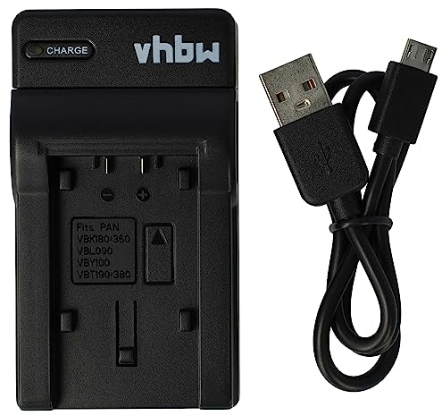 vhbw USB Ladegerät kompatibel mit Panasonic HC-V710, HC-V720, HC-V727, HC-V777 Kamera Camcorder/Akku - Ladeschale, Ladeanzeige, 4,2 V