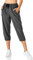 Butrends Damen Leichter Jogger Caprihose Casual Schnell trocknend Hose Workout 3/4 Workout Joggerhose Sonnenschutz UPF 50+ Wanderhose mit Tasche Grau, L