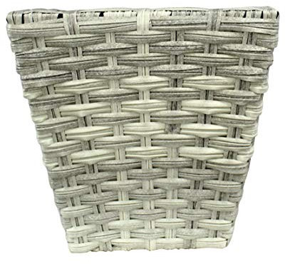 DARO DEKO Rattan Blumentopf eckig L - 40 x 38cm - 1 Stück weiß