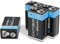 Exmate Piles 9V Rechargeables 800mAh Lithium-ION 6F22 (4 pièces)