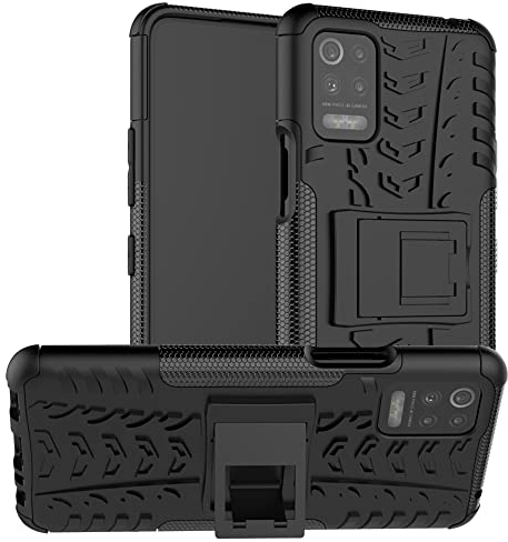 LiuShan Kompatibel mit LG K52 Hülle,Dual Layer Hybrid Handyhülle Drop Resistance Handys Schutz Hülle mit LG K52 Smartphone(Nicht für LG K51),Schwarz
