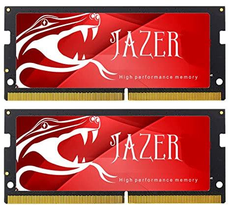 JAZER Memoria RAM DDR4 16 GB (8 GBX2) 3000 MHZ (PC4 24000) 260 pin CL19 1.35 V SODIMM per computer portatile (nero)