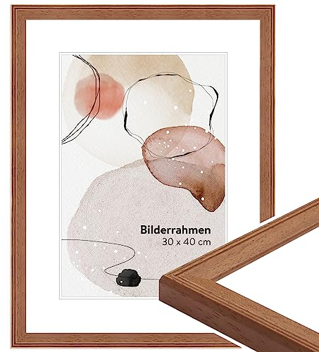 WANDStyle Bilderrahmen Kirschbaum-Optik 20x28 cm aus Holz im Stil Modern zum Aufhängen, Fotorahmen Made in Germany - H320