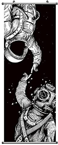 CoolChange Weltall/Raumfahrt Kakemono | Rollbild aus Stoff 100x40cm | Motiv: Astronaut & Aquanaut