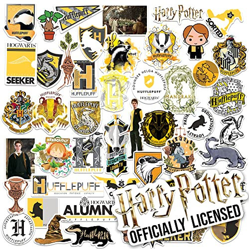 HARRY POTTER HUFFLEPUFF THEME PACK Die Cut Vinyl Large Delux Sticker Variety Pack - Laptop, Water Bottle, Scrapbooking, Tablet, Skateboard, Indoor/Outdoor - Set of 50