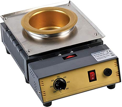 DURATOOL 300W Lead-Free Solder Pot – Corrosion-Resistant Alloy, Adjustable 200–420°C, 1.35kg Capacity, Stainless Steel Tray – D03310