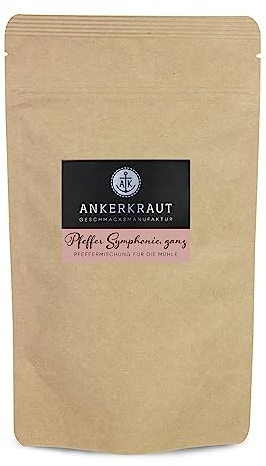 Ankerkraut Pfeffer Symphonie Ganz, 450g im XXL-Beutel, Mischung Verschiedener Sorten, Verfeinert mit Rosa Beeren und Piment, Für Pfeffer-Mühle