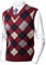 Herothorn Men's Thick Argyle Sweater Vests Classic V-Neck Knitwear Jumper Waistcoat Wool Blend Sleeveless Cardigan with Buttons Warm Plaid Tank Tops Autumn Winter