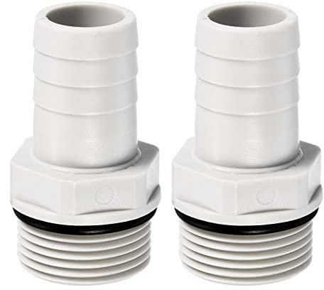 PATIKIL Tuyau Barbillon Raccord Droit 20mm Barbelé G3/4 Mâle Filetage, 2 Paquet POM Plastique Tuyau Connecteur, Gris