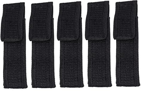 Garneck 5pcs Outdoor Mini Flashlight Storage Pouch Holder Bag for Camping and Hiking Portable Washable Black