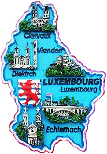 Karten-Stil Luxemburg Magnet Kühlschrank Kühlschrank Magnet Dekoration Aufkleber Souvenir Harz Handwerk Küche Whiteboard