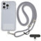 Golifyne 6mm Crossbody Phone Lanyard | 80-150cm Universal Phone Strap | w/ 2 Non-Adhesive Tether Tabs | Compatible with iPhone/Samsung/Huawei Smartphones (no cases included) - Silver Gray