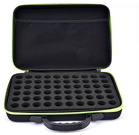 Ätherisches Öl Tragetasche, Aufbewahrungsbox für 60 Flaschen 10ml 15ml Ätherisches Öl Nagellack Aromatherapie-Öle, Organizer für ätherische Öle, Harte Außenhülle EVA und Foam Insert Perfekt für Reisen