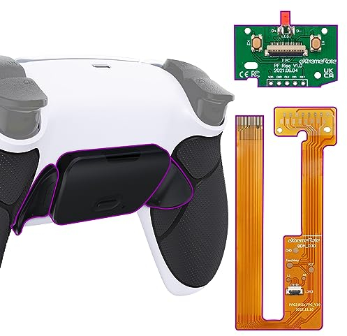 eXtremeRate Rise V3 Remap Kit Programmabile per ps5 Controller BDM-030/040/050,Tasti Aggiuntivi Palette Back Button Cover Grip Gomma Paddles Posteriori per ps5 Joystick-Nero&Nero