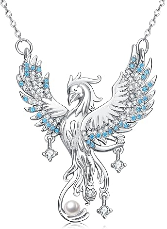 Twoowl Phoenix Halskette 925 Sterling Silber Phoenix Vogel Anhänger Phoenix Schmuck Geschenke Geburtstag Weihnachten Valentinstag für Frauen Mädchen