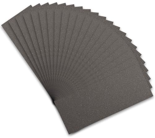 STEBRUAM Profi Schleifpapier Set 400 Körnung, 21 Stück Nass und Trocken Schleifpapier für Auto/Holzmöbel/Stein/Lack/Metall/Glas, 23 x 9 cm Schmirgelpapier