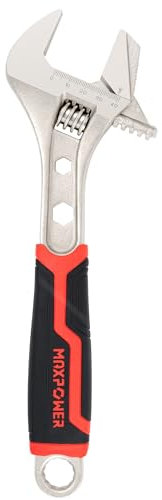 MAXPOWER 12/300mm Adjustable Wrench - Multifunctional Pipe Spanner with Reversible Wide Opening Jaw