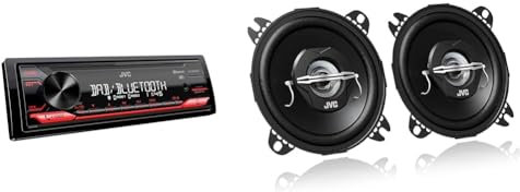 JVC, Autoradio Bluetooth KD-X282DBT, Digital Media Receiver con DAB+ & CS-J420X Altoparlanti, Coassiale a 2 vie, Profondità di montaggio 43.1 mm, 210W Peak/21W RMS