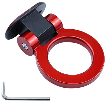NURCIX Gancio di Traino per Auto,Compatibile con Jeep Wrangler Grand Patriot Renegade, Gancio di Traino Anteriore per rimorchio Auto,3-Red