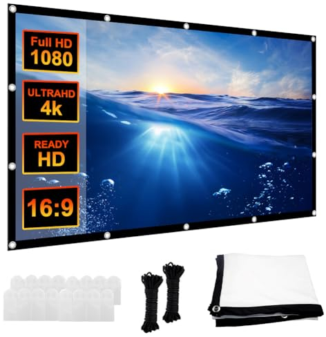 DASIAUTOEM Leinwand Beamer 100 Zoll, 16:9 HD 4K Faltbarer Beamer Leinwand, Projektionsleinwand Faltbarer Projector Screen, Tragbarer Bildschirm für Zuhause, Schule, Treffen, Heimkino
