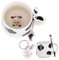 XinHuiGY Tasse à café en céramique avec couvercle et cuillère, motif vache mignon, cadeau pour femme, bureau, anniversaire, Noël, 480 ml (3D Vache)