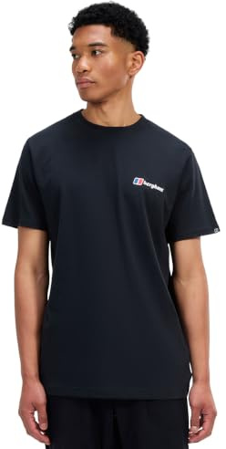 Berghaus Herren Front & Back T-Shirt | 100% Baumwolle T-Shirt, Schwarz/Schwarz, XL
