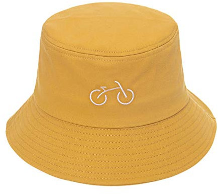 Hüte Lustig Bestickte Becken Mütze Fisherman 's Outdoor-Sonnenschutz-Basketball-Sonnen Fischerhut Regenfest (Yellow, One Size)