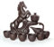 YoeEoay Kung Fu Tee Set Teeservice Zisha Tee Set Chinesisch Halbautomatische Tee Set Teekanne 6 Tassen Gongfu Teetassen braun Traditionelles Chinesisches Teeservice Aus Porzellan 9-teilig