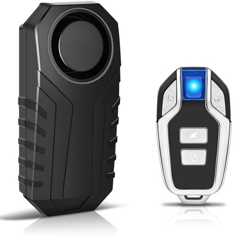 USUPERINK Bike Alarm, Bike Alarms for Ebikes, Anti Theft Wireless Vibration Sensor Alarm for Motorcycle Electric Scooter Moped Trailer Car Mailbox Garage Door 113dB Super Loud IP65 Waterproof