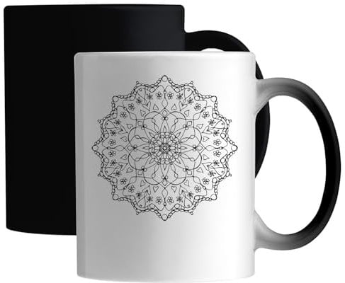 Blume des Lebens Keramik Zaubertasse weiß