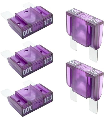 Tecside 100A KFZ Maxi Sicherungen | 3 Stück | 29mm Stecksicherungen für Stromdieb & Sicherungshalter 12V 24V 32V Flachsicherungen für Auto, Boot, Motorrad & Wohnmobil | iMaXX maxiOTO F9100 Lila